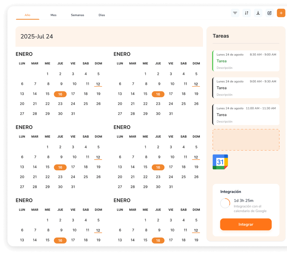 Calendario de DannBox integrado con Google Calendar